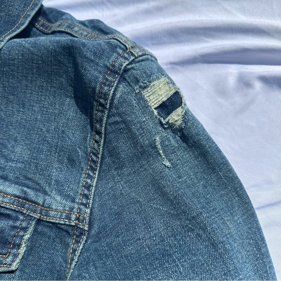 Old Navy distressed jeans jacket men’s medium - Picture 8 of 10